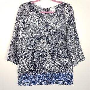 Artisan NY Paisley Blouse Exposed Zipper XL -61